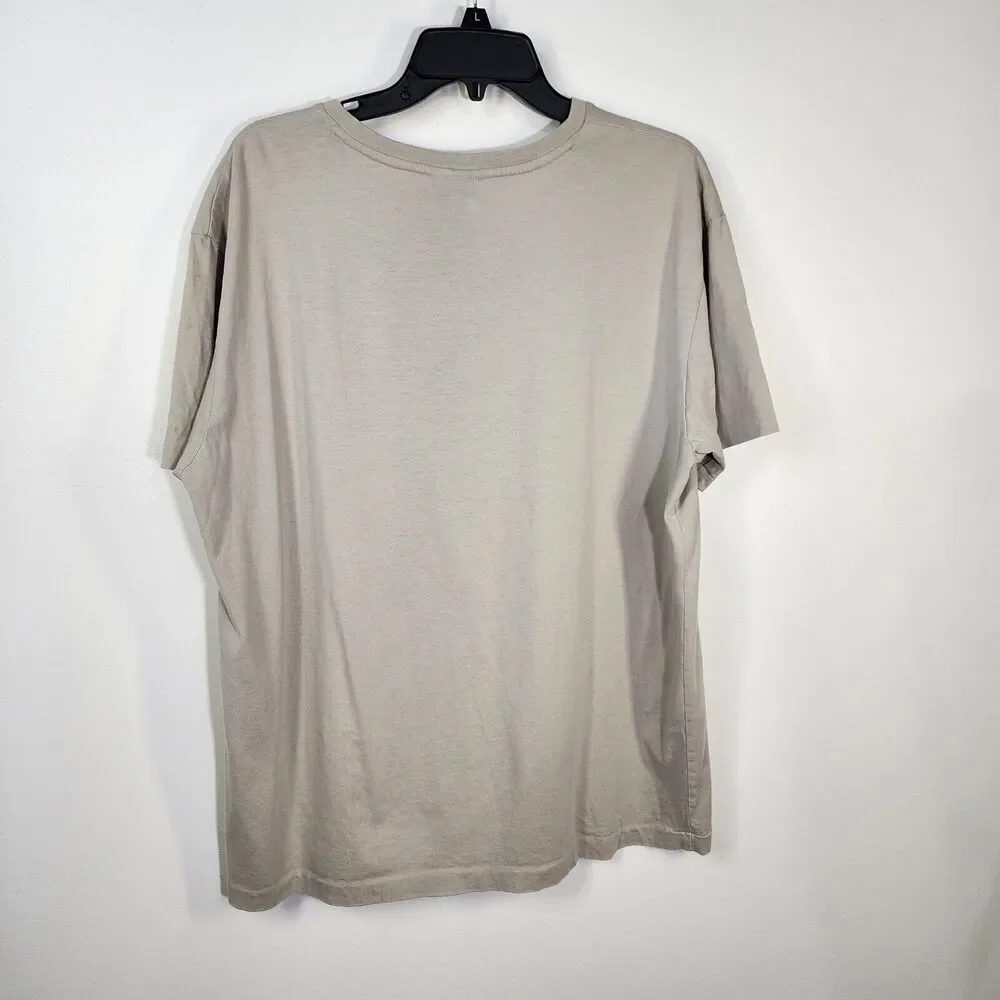 Polo Ralph Lauren Mens T Shirt Large Gray Short Sleeve Blue Pony Cotton V Neck
